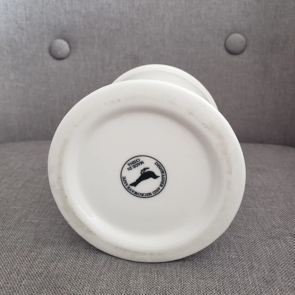 Anthropologie Retro Monogram S Letter Mug White With Black Initial Shaving Style - Picture 2 of 4